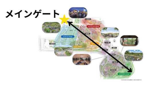 2027年国際園芸博覧会の会場の端から端までの距離をイメージした図